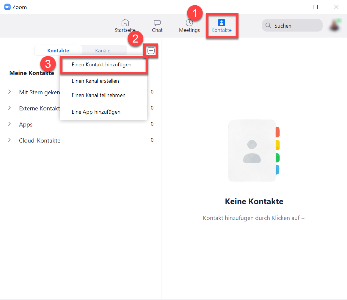 Einen Kontakt in Zoom hinzufügen / Eine Kontaktanfrage annehmen – AWeb ...
