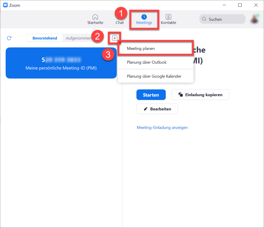 Wie kann ich zu einem Zoom Meeting einladen?