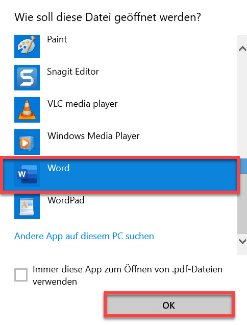 Ein Pdf In Eine Word Datei Umwandeln Aweb Informatik Anleitung