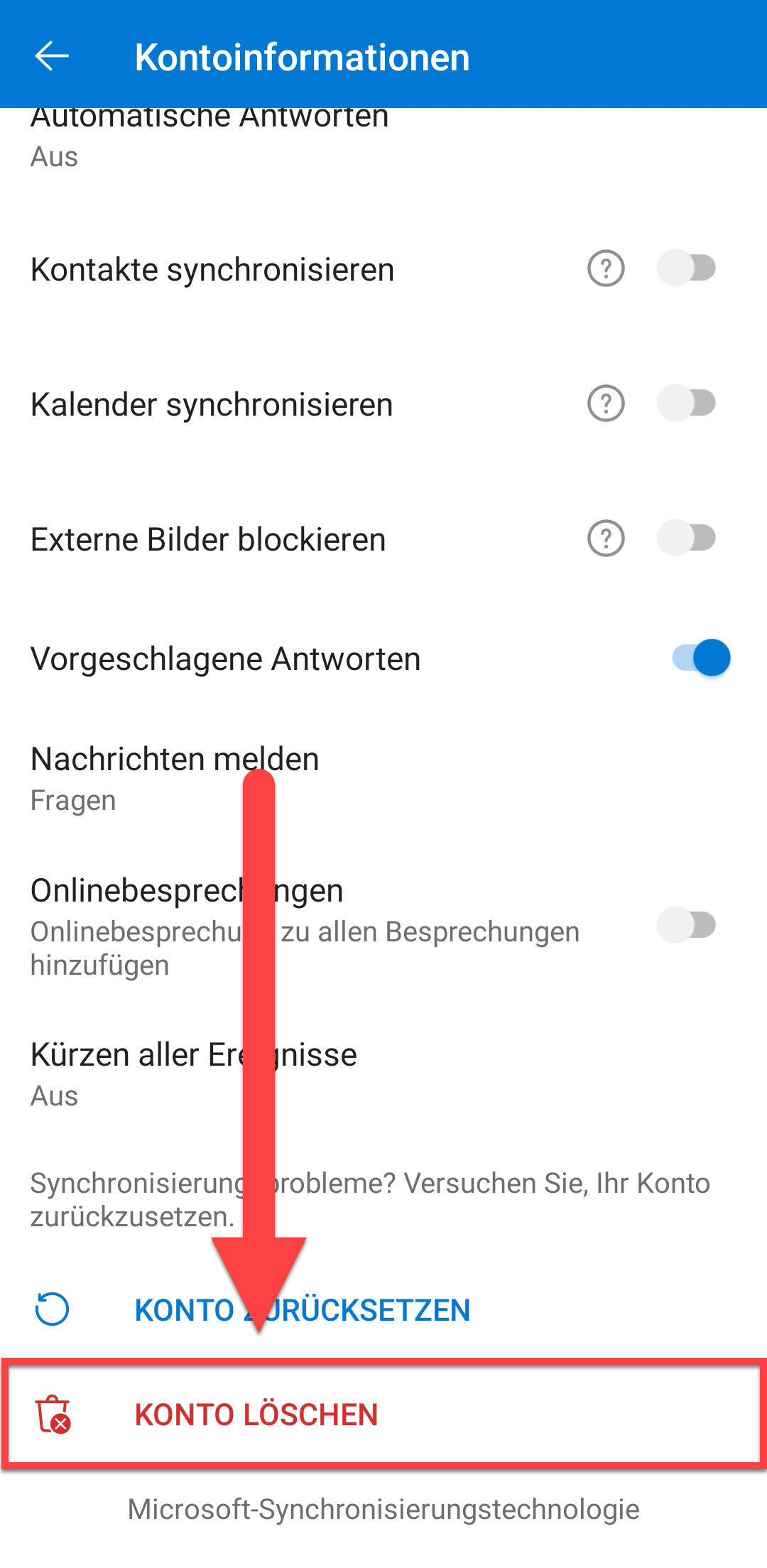 Von Anderen Apps Verwendete Konten Entfernen Outlook-App auf Android: Konto entfernen – AWeb Informatik Anleitung