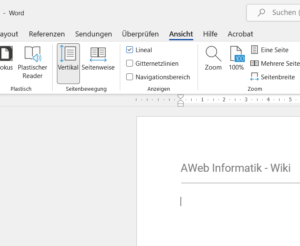 Word für Windows: Zoom funktioniert nicht mehr – AWeb Informatik Anleitung