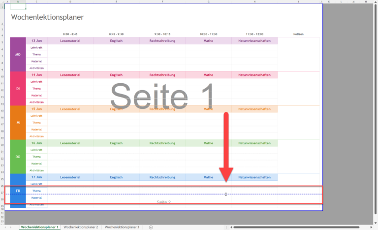 Excel für Windows: Seitenumbruch in einer Excel-Datei verschieben – AWeb Informatik Anleitung
